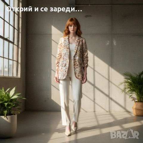 Памучен панталон с висока талия, снимка 5 - Панталони - 54689985