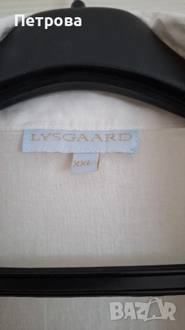 Бяла памучна риза с бродерия LYSGAARD, снимка 3 - Ризи - 54717679
