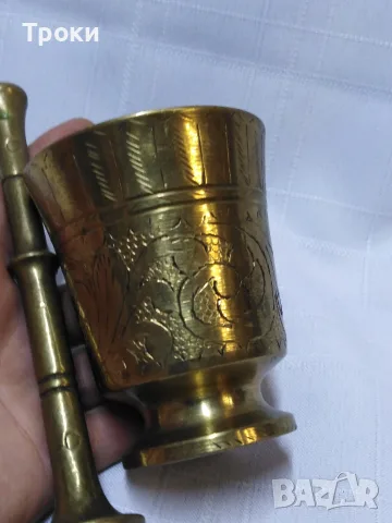 МАСИВНО МАЛКО БРОНЗОВО ХАВАНЧЕ С ОРНАМЕНТИ, снимка 3 - Антикварни и старинни предмети - 55530774