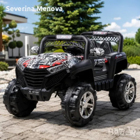 Детско електрическо бъги 4×4 с дистанционно, LED, USB и MP3 – 4 мотора, снимка 2 - Коли, камиони, мотори, писти - 55528573