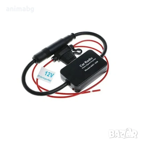 ANIMABG Усилвател за автомобилна радио антена, FM/AM ANT-208, 12V