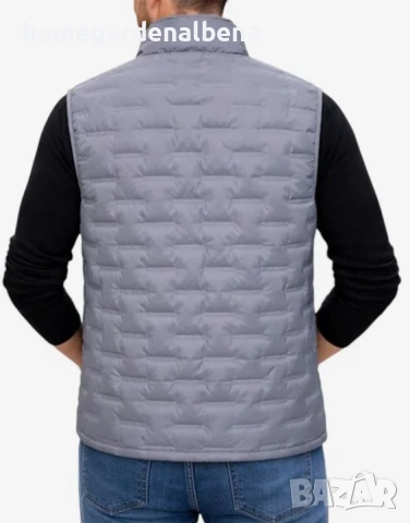 Мъжки елек JACK&JONES ватиран водоустойчив черен сив L XL XXL без ръкави, снимка 5 - Спортни дрехи, екипи - 54486901