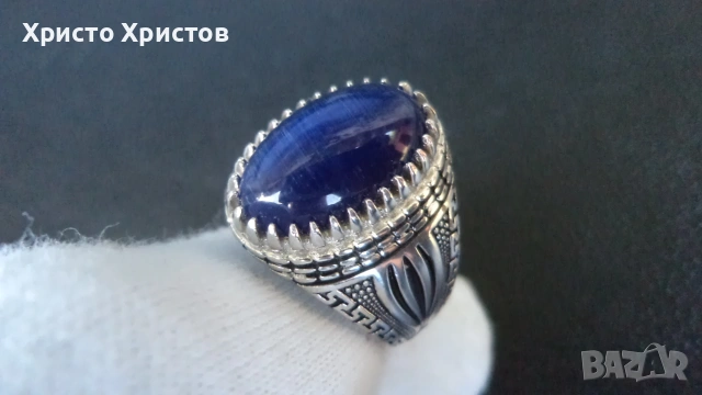 Сребърен изящен мъжки пръстен, снимка 3 - Пръстени - 55067732