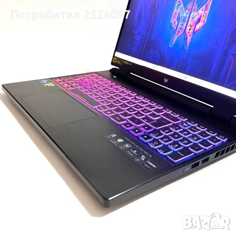 Acer Predator Helios 16/2.5K 165Hz/i9-13900HX/RTX 4070/32GB DDR5/1TB/RGB, снимка 5 - Лаптопи за игри - 54410933