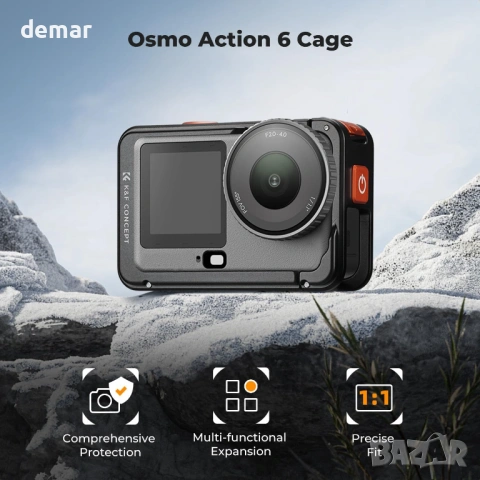 K&F CONCEPT 92,5 см екшън камера селфи стик с DJI Osmo Action 6 клетка, снимка 7 - Чанти, стативи, аксесоари - 54442512