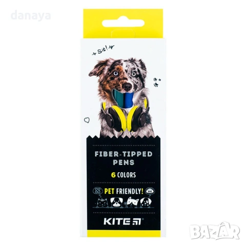 6704 Комплект цветни флумастери Kite, 6 цвята