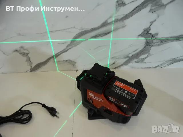 Резервиран Milwaukee M12 3PL - 3D зелен лазерен нивелир, снимка 6 - Измервателни инструменти - 55671237