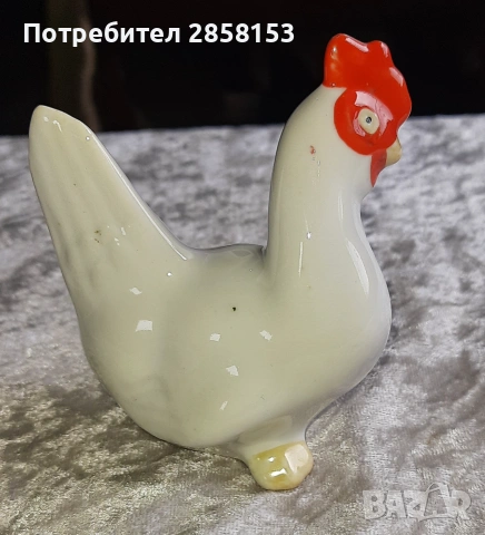 Стара порцеланова фигура на кокошка,маркирана, снимка 5 - Антикварни и старинни предмети - 55155738
