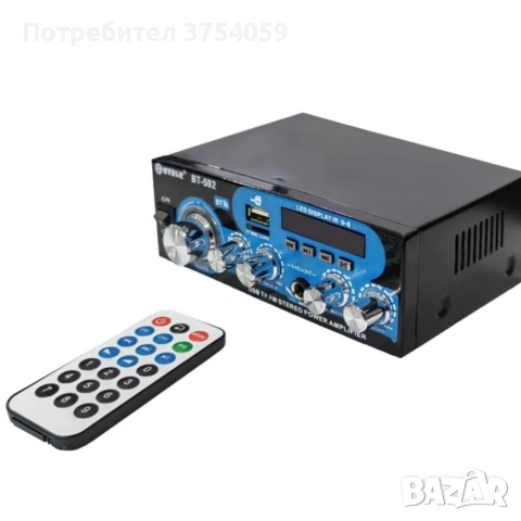 Аудио усилвател с МР3 плейър, LCD дисплей и дистанционно управление – 30W+30W, снимка 4 - Ресийвъри, усилватели, смесителни пултове - 55175084