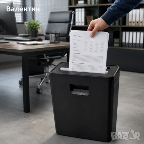 Шредер за документи 6 листа, P-2, 10L контейнер, унищожава кредитни карти, Reverse, снимка 3 - Принтери, копири, скенери - 55453649