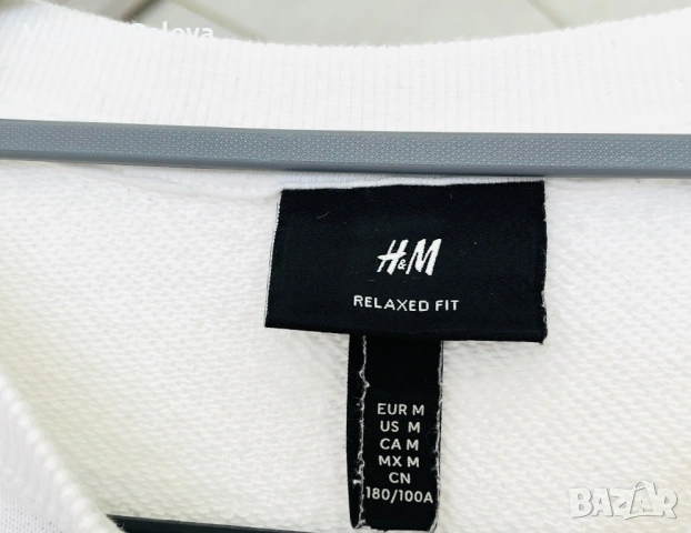 Суитшърт/ блуза  H&M Cycling Club в butter cream нюанс / унисекс / relaxed fit, снимка 6 - Суичъри - 54627008
