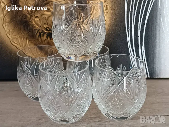Кристални чаши Бохемия , снимка 4 - Антикварни и старинни предмети - 55435416