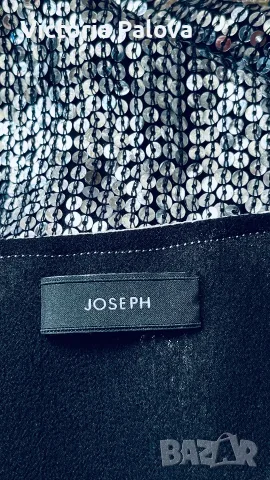 Луксозна копринена рокля с черно-сиви пайети JOSEPH (Оригинал), снимка 8 - Рокли - 55574549
