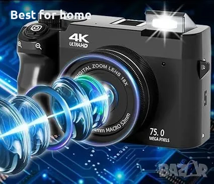 Оригинален цифров фотоапарат Zoomix (64GB, черен), снимка 6 - Фотоапарати - 55577159