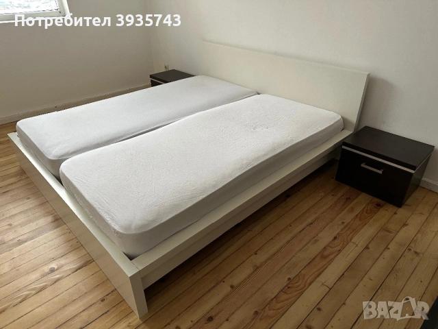 IKEA спалня  Малм 180/200 бяла, снимка 2 - Спални и легла - 54483582