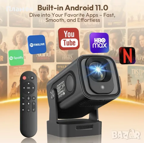XGODY Gimbal 5 Pro – Смарт проектор Full HD 1080P, WiFi 6, Bluetooth 5.4, Автофокус и Auto Keystone, снимка 5 - Плейъри, домашно кино, прожектори - 55486032
