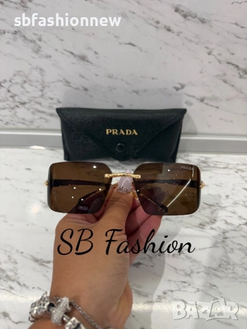 Prada кафяви очила с лого, снимка 8 - Слънчеви и диоптрични очила - 54335564