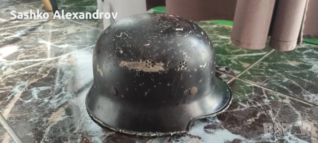 Оригинален немски алуминиев шлем M34 – Противопожарна охрана (Feuerwehr) с име отвътре, снимка 16 - Антикварни и старинни предмети - 55300925