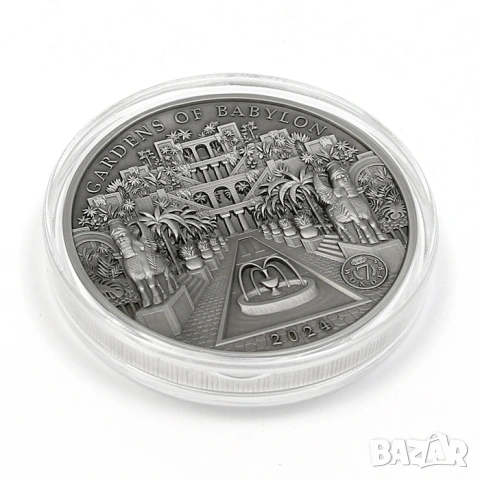10 долара 2024 Вавилонските градини - 100 гр.сребърна монета, снимка 4 - Нумизматика и бонистика - 54083827