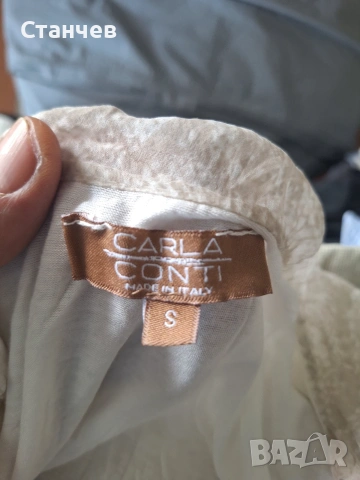Дамски ефирен топ Carla Conti (Made in Italy) с коприна, размер S , снимка 2 - Потници - 54979623