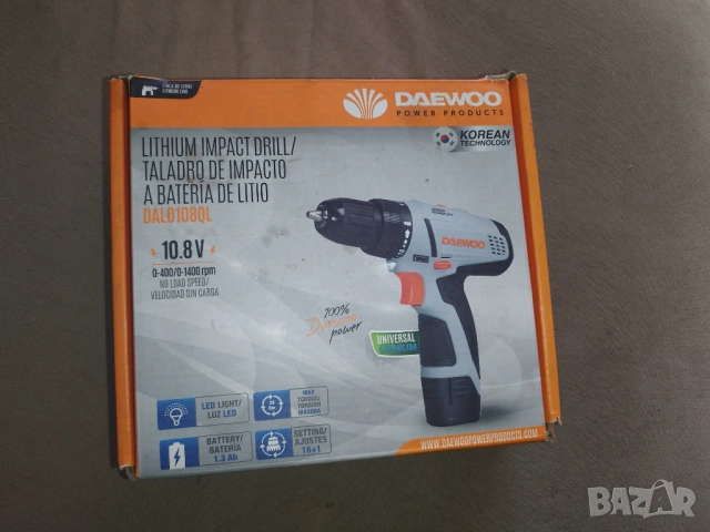 Акумулаторен винтоверт Daewoo + зарядно, снимка 9 - Винтоверти - 54907799