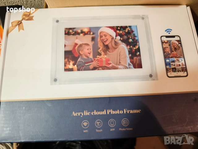Чисто Нова Смарт Фоторамка AMABOO 10.1" с Луксозен Акрилен Корпус, WiFi, 32GB Памет и Frameo, снимка 10 - Плейъри, домашно кино, прожектори - 55053440