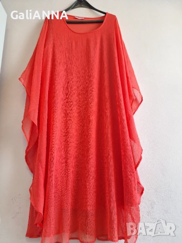 СТРАХОТНА ОРАНЖЕВА РОКЛЯ 2XL-4XL, снимка 6 - Рокли - 54813881