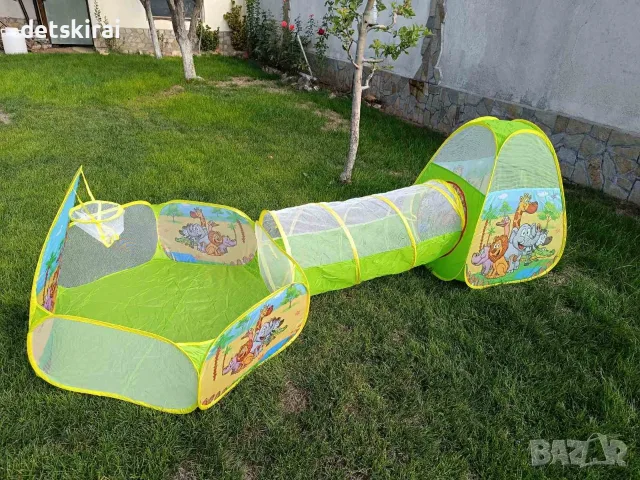 Палатка с тунел и басейн + топки за игра, снимка 2 - Играчки за стая - 55367631