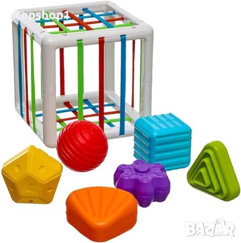 Бебешка играчка за сортиране по форми, най-добра за ранно образование, 7 броя - многоцветна