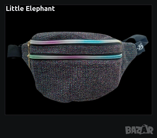 ​✨ Бляскава чанта за кръст (Fanny Pack) с холографски ципове ✨/нова