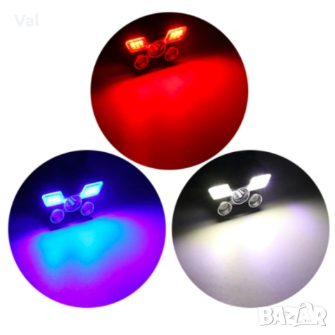 Фенер – челник с лампи L2 + 2 х T6 + 2 LED фара и USB захранване FL71, снимка 8 - Други инструменти - 54809966