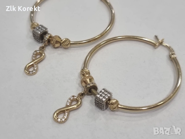 Дамски златни обеци тип хълки , снимка 7 - Обеци - 55035946