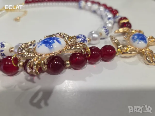 Авторски двуреден чокър Chinoiserie Crab Choker, снимка 4 - Колиета, медальони, синджири - 55445196