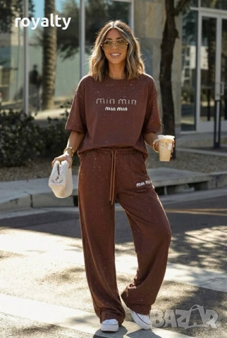 Miu Miu Нов Кафяв Дамски Комплект Миу Миу 