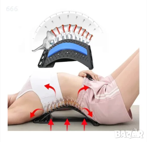 Лумбална опора 3in1 DMS, Better Posture Pro, За разтягане, Масажиране и отпускане на гърба, снимка 6 - Други стоки за дома - 55436838