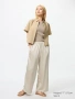 Дамски сатенен панталон Uniqlo (Satin Easy Trousers) – Размер S, Цвят Natural, снимка 1