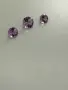 Лот естествени аметисти 3.40 ct – 3 броя, кръгъл брилянтен шлиф, отличен блясък, снимка 2