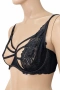 Hunkemöller черен дантелен сутиен с декоративни ленти – 80D, снимка 2