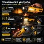 Мощен LED ръчен акумулаторен фенер и къмпинг лампа осветление за къмпинг риболов палатка туризъм, снимка 5