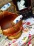 голяма медна кашпа с порцеланови дръжки , снимка 9