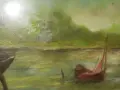 Антикварна маслена картина италиански автор, снимка 10