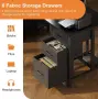 Бюро Coleshome с 6 чекмеджета, 160x52 см, вграден контакт и USB порт, бюро за компютър , снимка 4