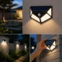 Соларна LED стенна лампа BK-100 със сензор за движение, 100 LED, IP65 водоустойчива, външна градинск, снимка 2
