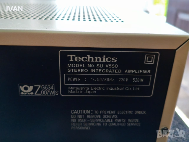 Продавам усилвател technics-su-v550, снимка 6 - Ресийвъри, усилватели, смесителни пултове - 54382238