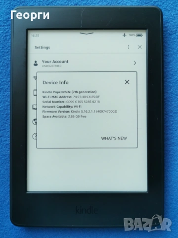 четец Kindle Paperwhite 3, 7 Generation, снимка 6 - Електронни четци - 54568160