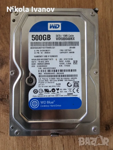 500GB 3.5 inch HDD WD Blue (WD5000AAKX) | SATA | 100% Живот, Тестван! | хард диск | 7200 RPM
