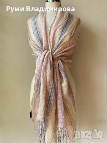 Шал от 100 % лен/ различни видове, снимка 12 - Шалове - 45423454