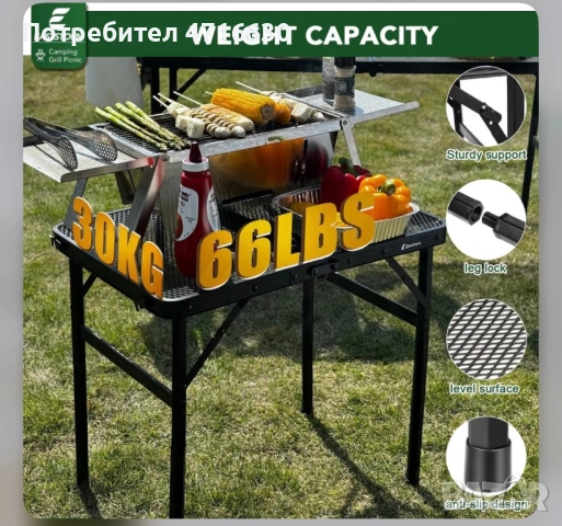 Къмпинг маса, снимка 3 - Къмпинг мебели - 54139496