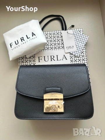 Дамска чанта Furla metropolis 21см в черен цвят
