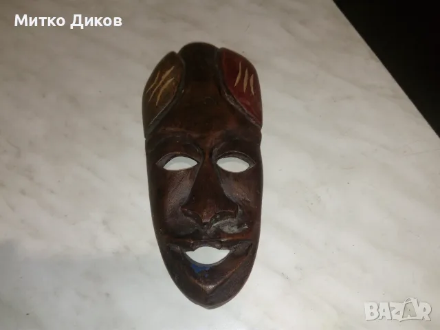 Африканска дървена маска 223х50х26мм и втора 20х9 см, снимка 6 - Декорация за дома - 52839839